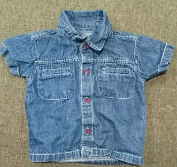 Chemise en jean manches courtes - 6 mois