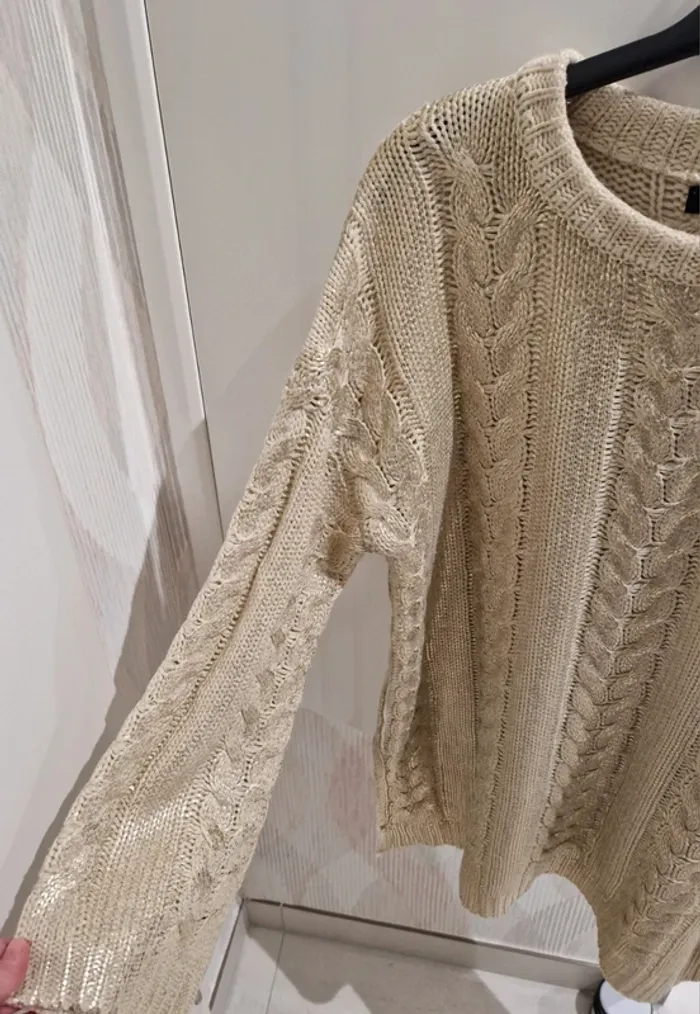Pull doré C & A, taille grand - photo numéro 3