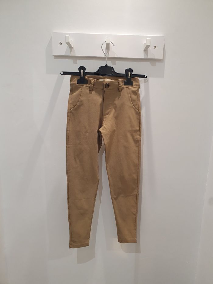 Pantalon Chino matière stretch camel Taille 14 ans