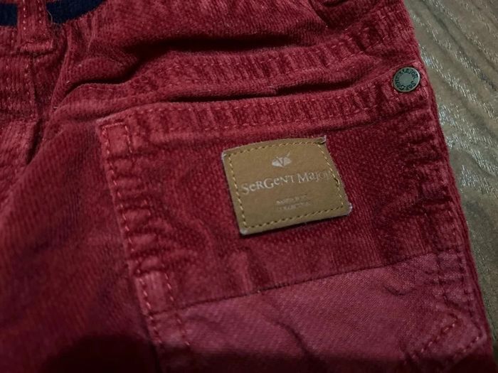 Pantalon en velours rouge sergent major 3 ans - photo numéro 3