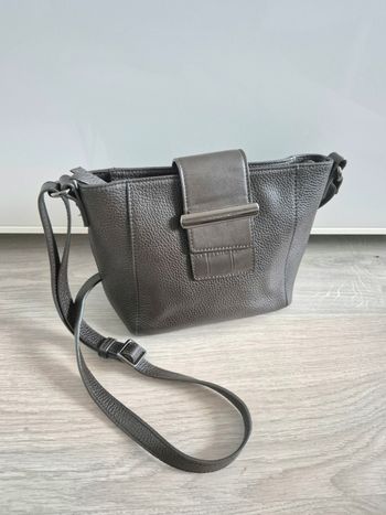 Sac a main  gris en cuir  Francinel 