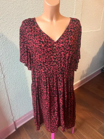 Robe léopard rouge Balsamik taille 52