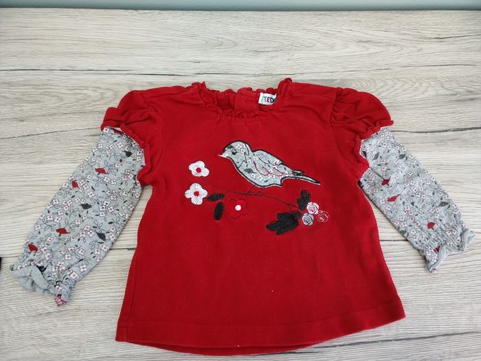 Ensemble tee-shirt manches longues et short fille 9 mois - photo numéro 5