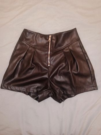 Short simili cuir noir femme 36 s