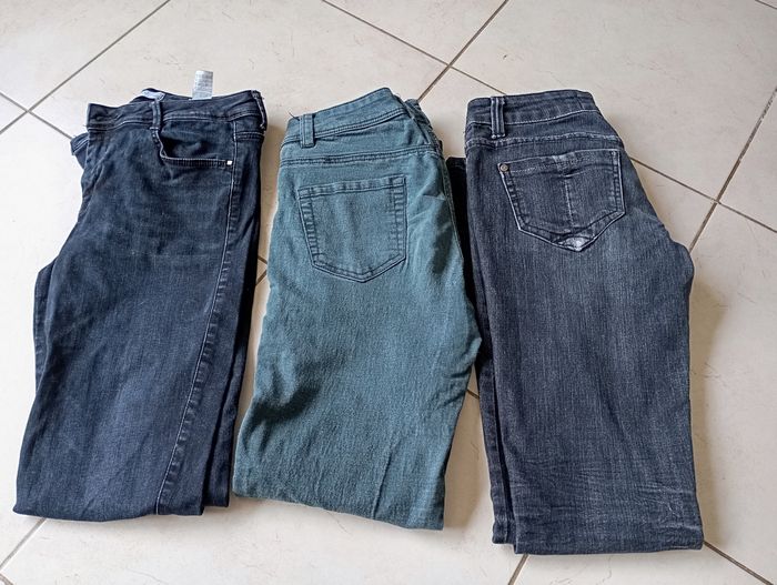 Lot de 3 jeans femme taille 42 zara - photo numéro 1
