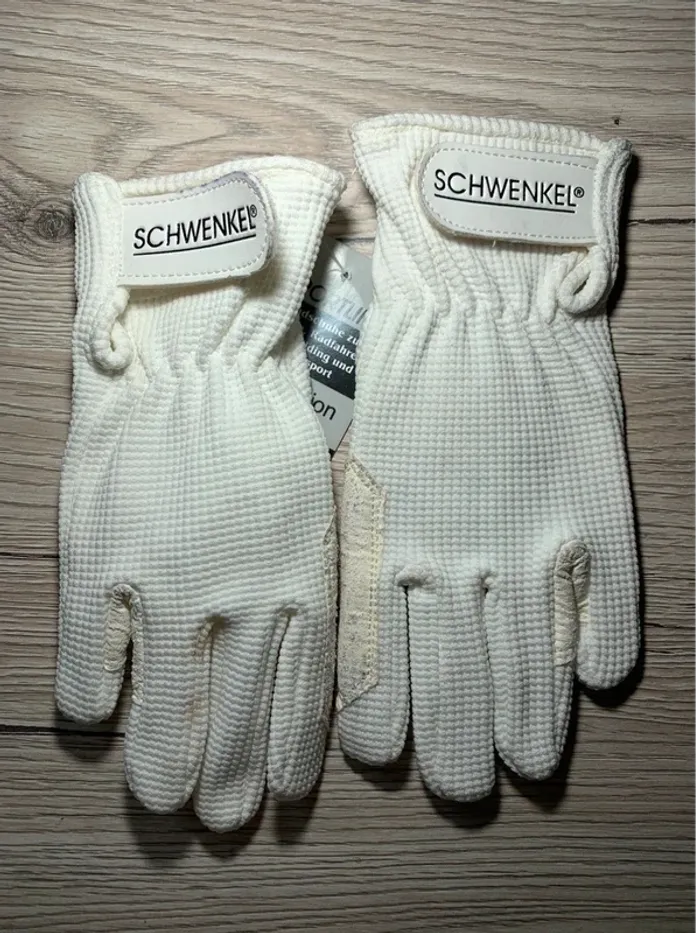 Gants d’équitation Schwenkel – Blanc – Taille 5 ½ – Neufs