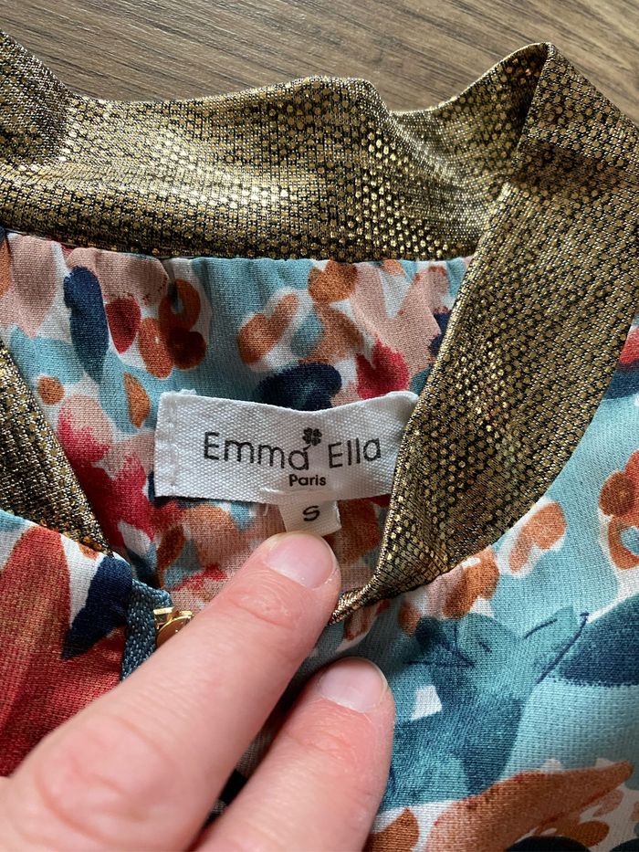 Veste d’été bleu à motif fleur rouge Emma Ella tS - photo numéro 6