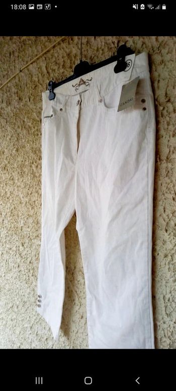 Pantalon femme 7/8ème blanc 46🦜