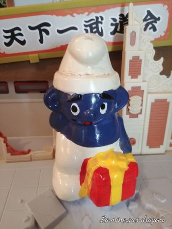 Ancienne Tirelire Céramique schtroumpf smurf vintage cadeaux peyo rare