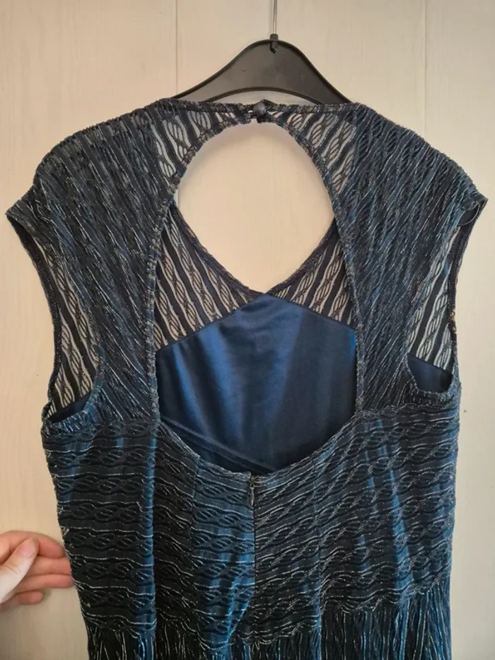Robe de mariage bleue foncé brillante - photo numéro 4