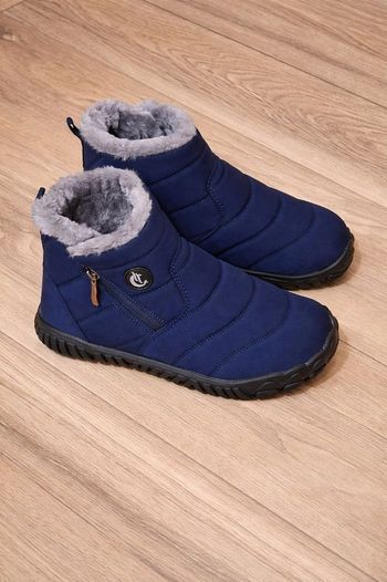 Chaussure Botte d'hiver homme femme Mixte doublé chaude imperméable antidérapante bleu