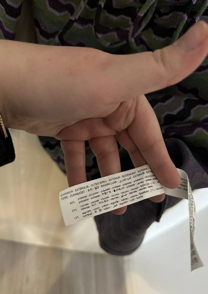 Robe courte manches longues avec ouvertures sur le devant vert et violet taille S ZARA - photo numéro 11