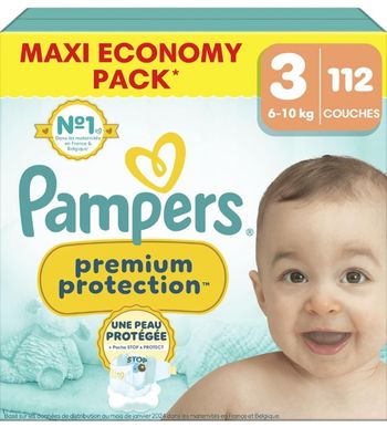 Pampers Premium Protection Taille 3 112 Couches
