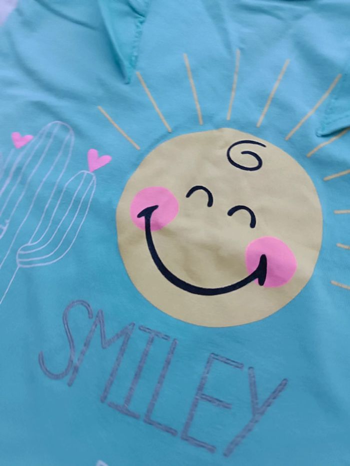 🔸 T-shirt Sans Manches à Volants Fille - Smiley 24 Mois🔸 - photo numéro 4