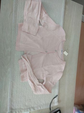 Boléro rose pâle gemo 10 ans manches ajourés