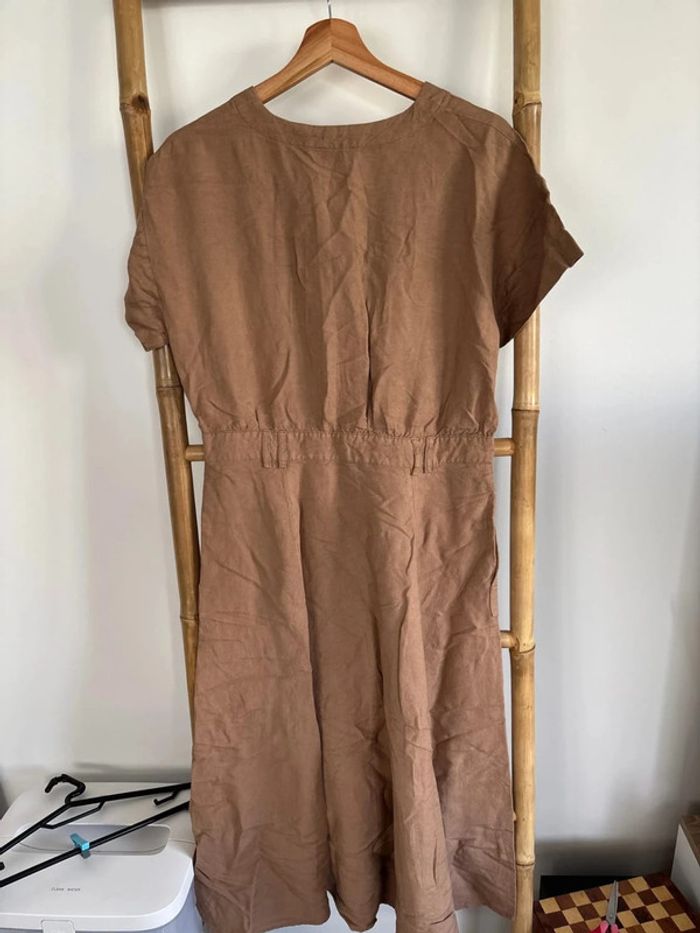 Robe longue marron en lin Caroll taille L / 40 - photo numéro 8