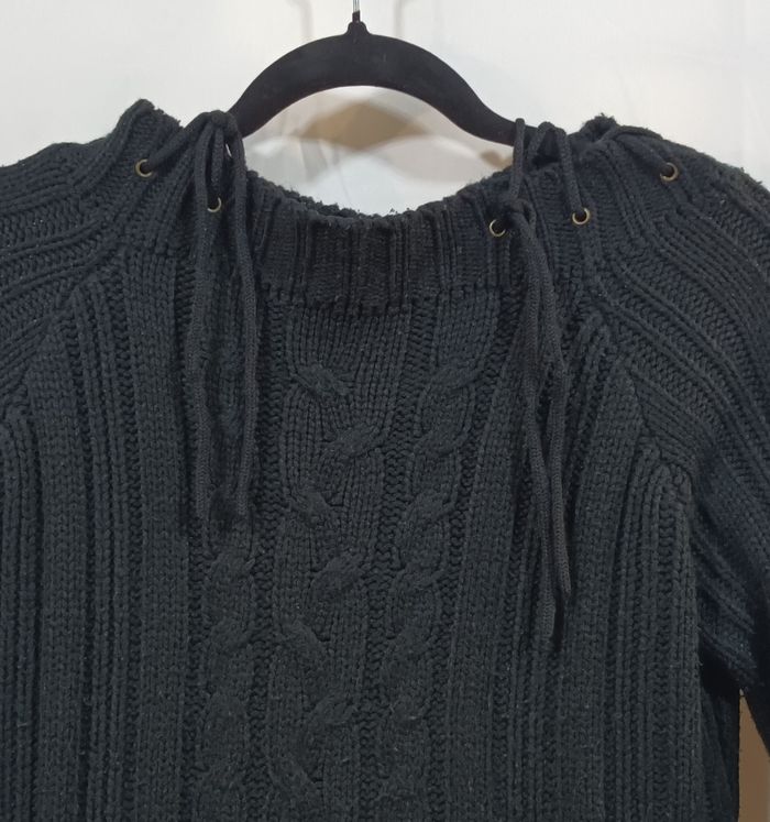 Pull grosse maille col rond original avec lacets Femme Taille XL - photo numéro 2