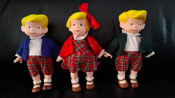 Poupée Les triplés  Corolle x 3 Nicole Lambert 20 cm vintage