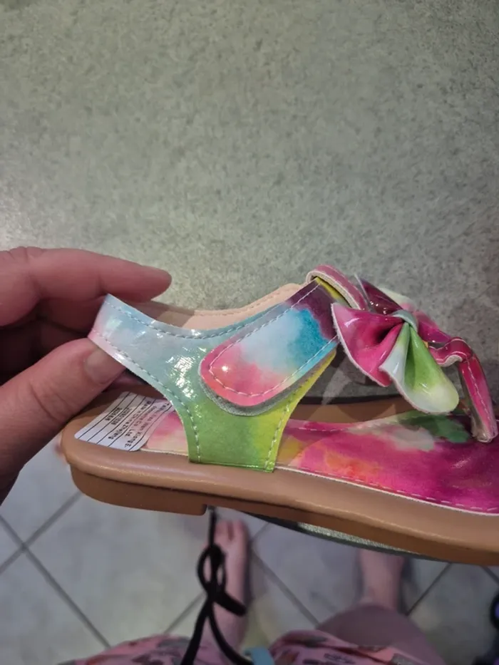 Sandales multicolores à scratch - photo numéro 2