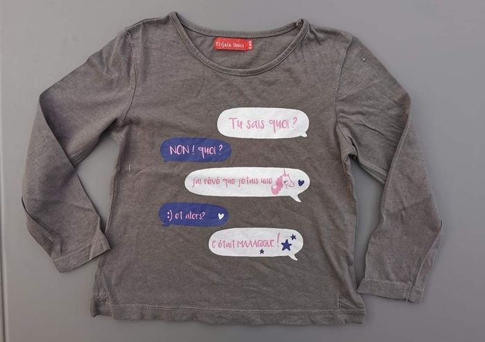 Lot de 2 tee-shirt ML 4 ans fille Tissaïa - photo numéro 2