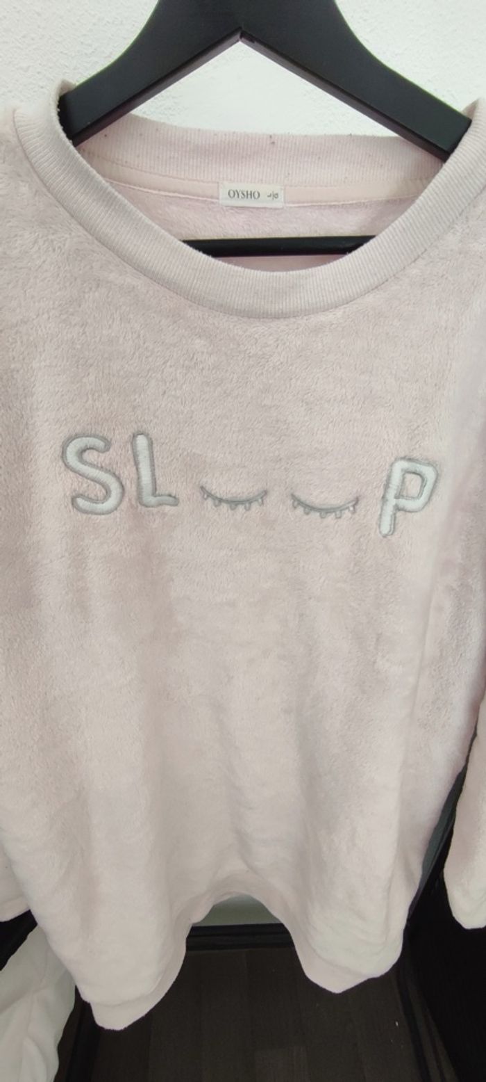 Pull doudou rose pâle "Sleep" col rond Oysho - Taille L - photo numéro 3