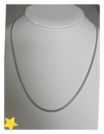 Collier maille gourmette acier inoxydable 2mm 45cm