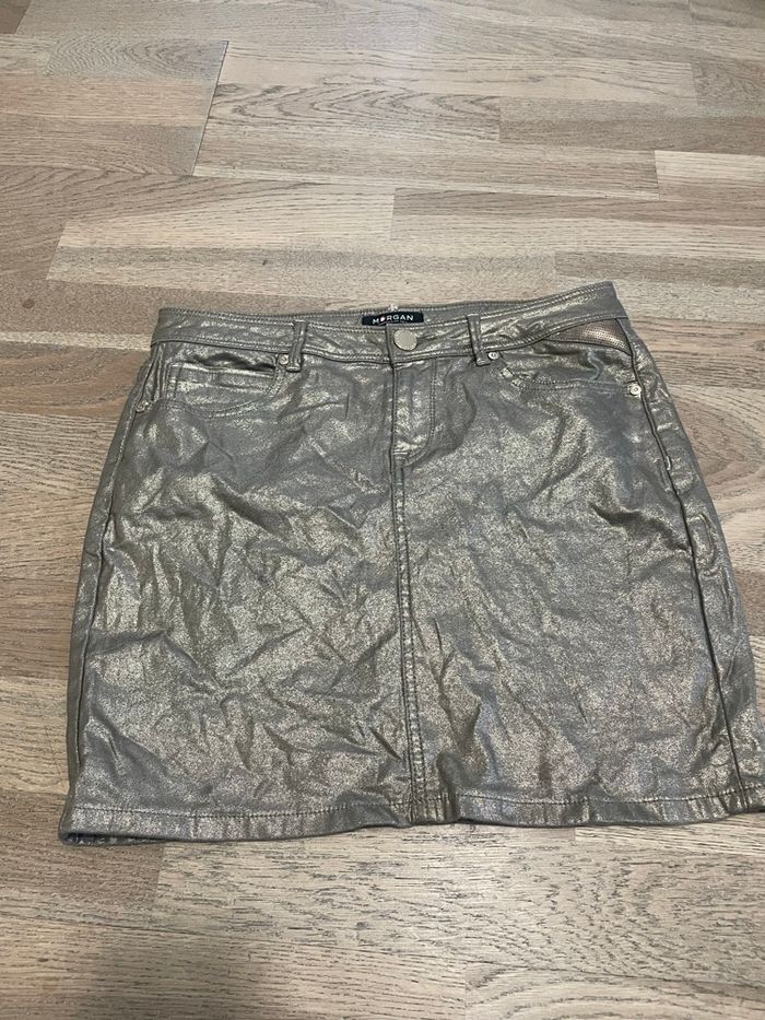 Jupe Morgan doré 38 très bon état - photo numéro 2