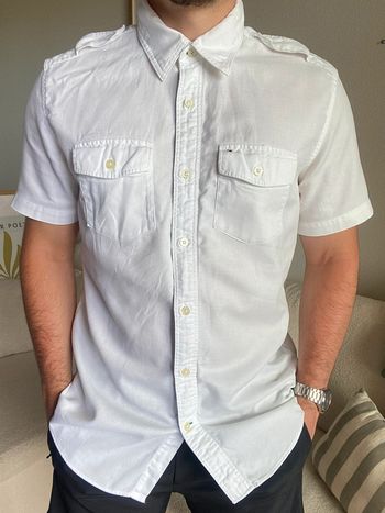 Chemise Tommy Hilfiger - blanche - manches courtes - taille M  👔