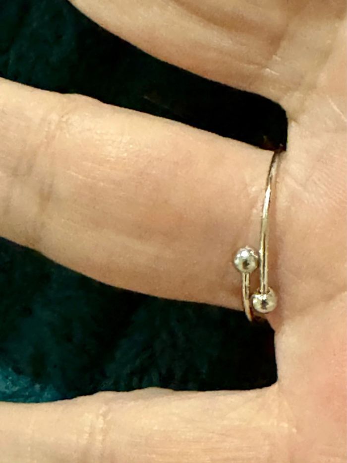 Bague réglable liens croisés acier inoxydable argent et cristaux - photo numéro 4