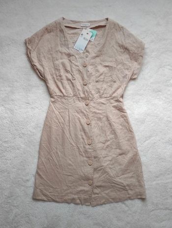 Très jolie robe d'été Cache Cache neuve en lin beige légère