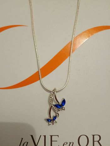 Collier femme argent 925 millième et oxyde de zirconium 