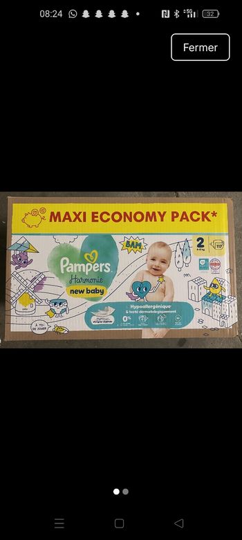 Couches Pampers harmonie taille 2