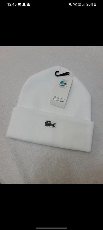 Bonnet lacoste blanc adulte