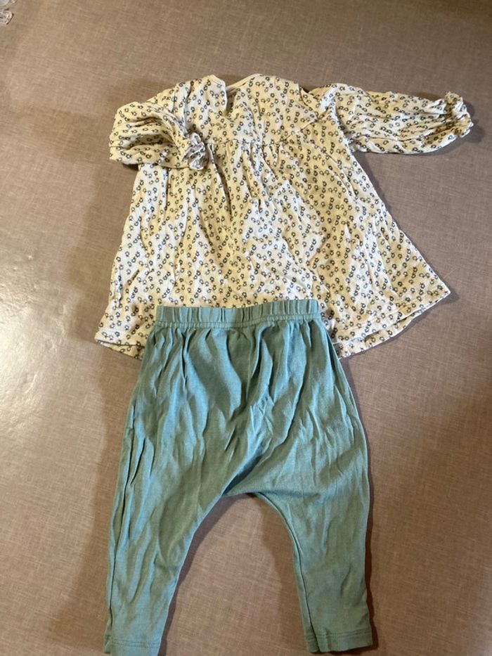 Ensemble robe + legging Petit Bateau - Taille 6 mois - photo numéro 6