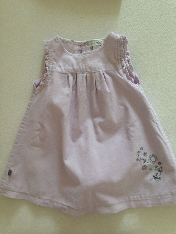 Robe Sans Manche Velours Mauve