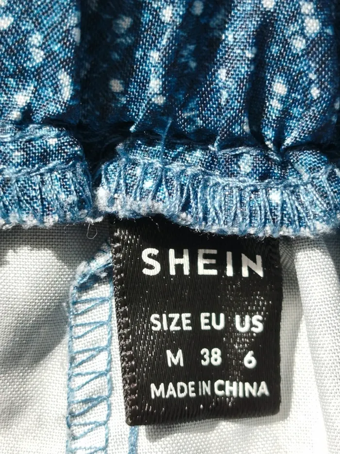 Jolie pantalon léger bleu et blanc Shein taille 38 - photo numéro 4