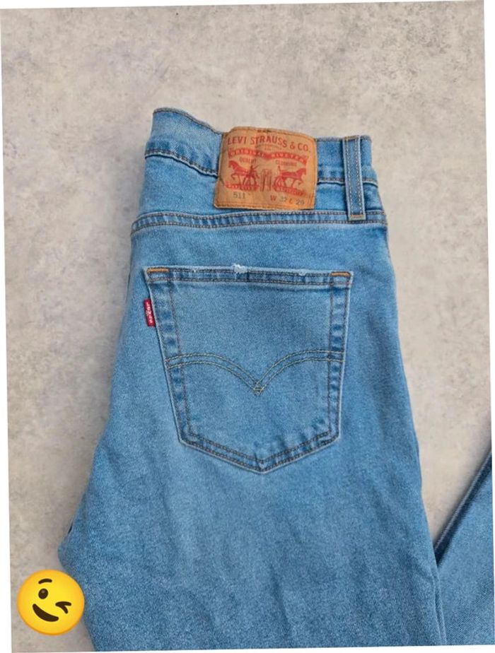 Jeans Levi's 511 W32 FR42 L29 coupe droite bleu Homme Men pan387b - photo numéro 2