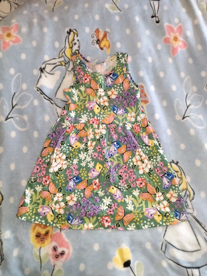 Robe fleurs et papillons H&M 3/4 ans