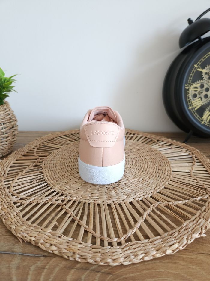 Baskets en cuir Rose pâle Lacoste Pointure 39 - photo numéro 4