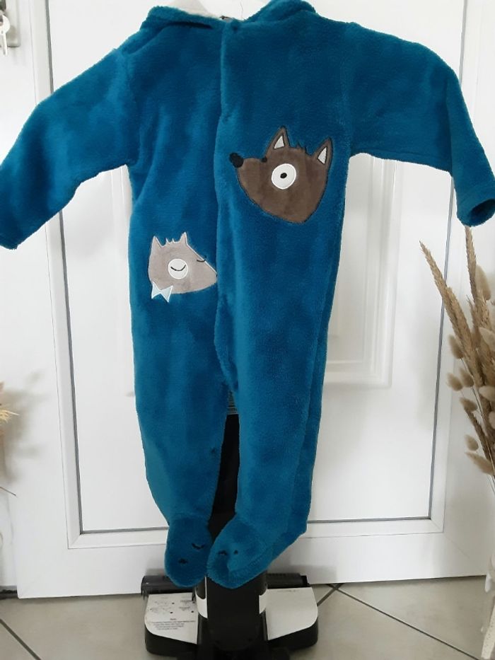 Combinaison pyjama bleu Pommette 9 mois