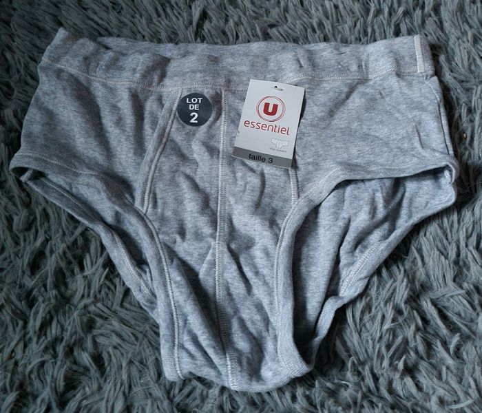 Lot slips homme gris clair taille 3 - photo numéro 2