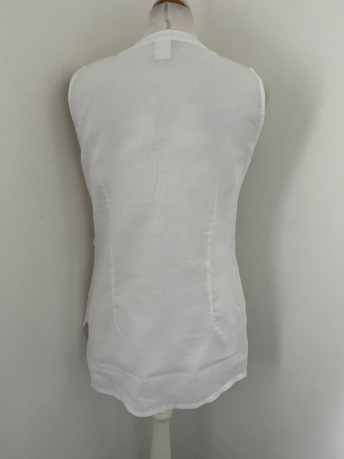 Blouse débardeur blanche col en V camaïeu L - photo numéro 5