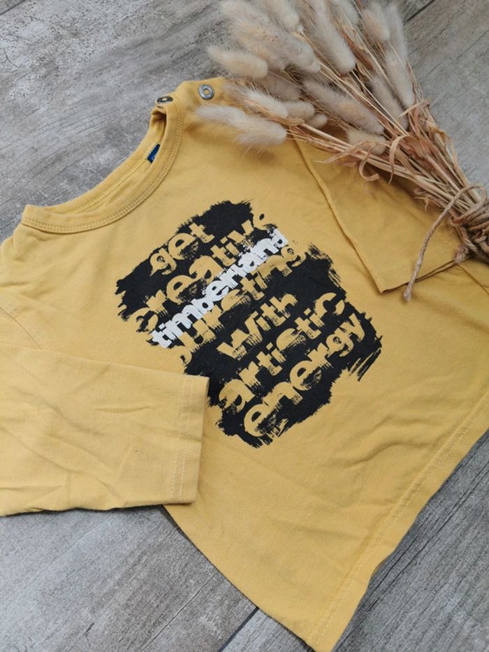 🌸Tee-shirt Timberland 12mois moutarde manches longues - photo numéro 3