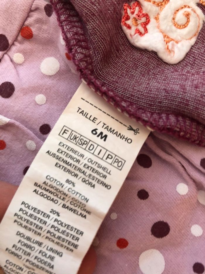 Joli haut ML 2 en 1 rose et prune Grain De Blé T. 6 mois TBE - photo numéro 5