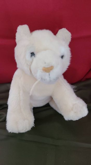 Doudou peluche tigre blanc