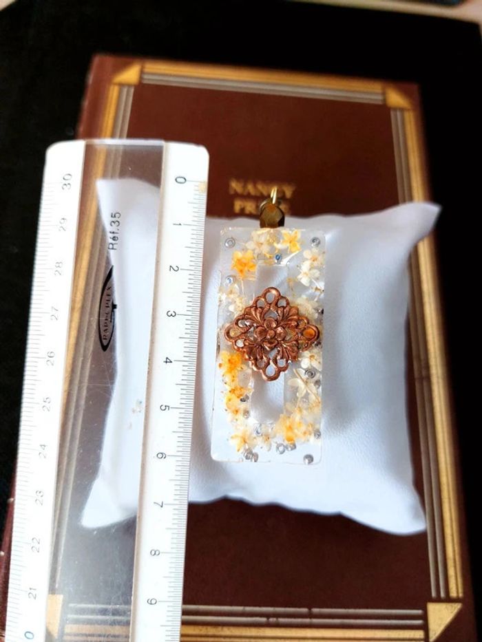 Magnifique pendentif rectangulaire allumette, style bohème - photo numéro 2