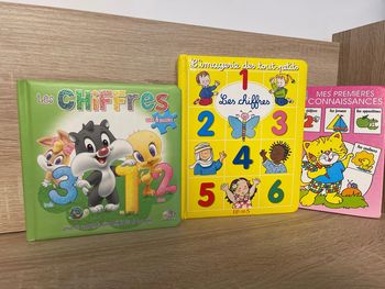 Lot de 3 livres chiffres, puzzles, formes
