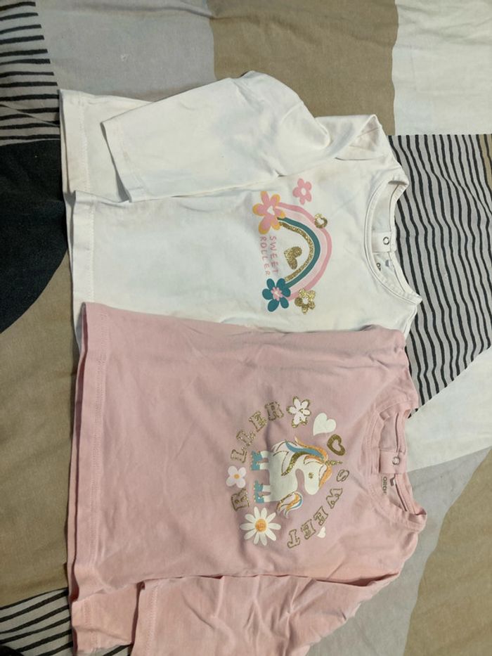 Lot de 2 tee shirt manches longues Bébé fille