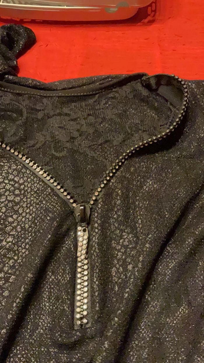 Blouse noire effet léopard (n°27) - photo numéro 2