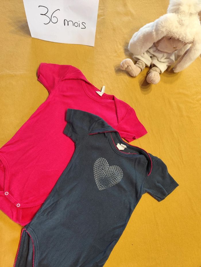 Lot de 2 bodies manches courtes 36 mois